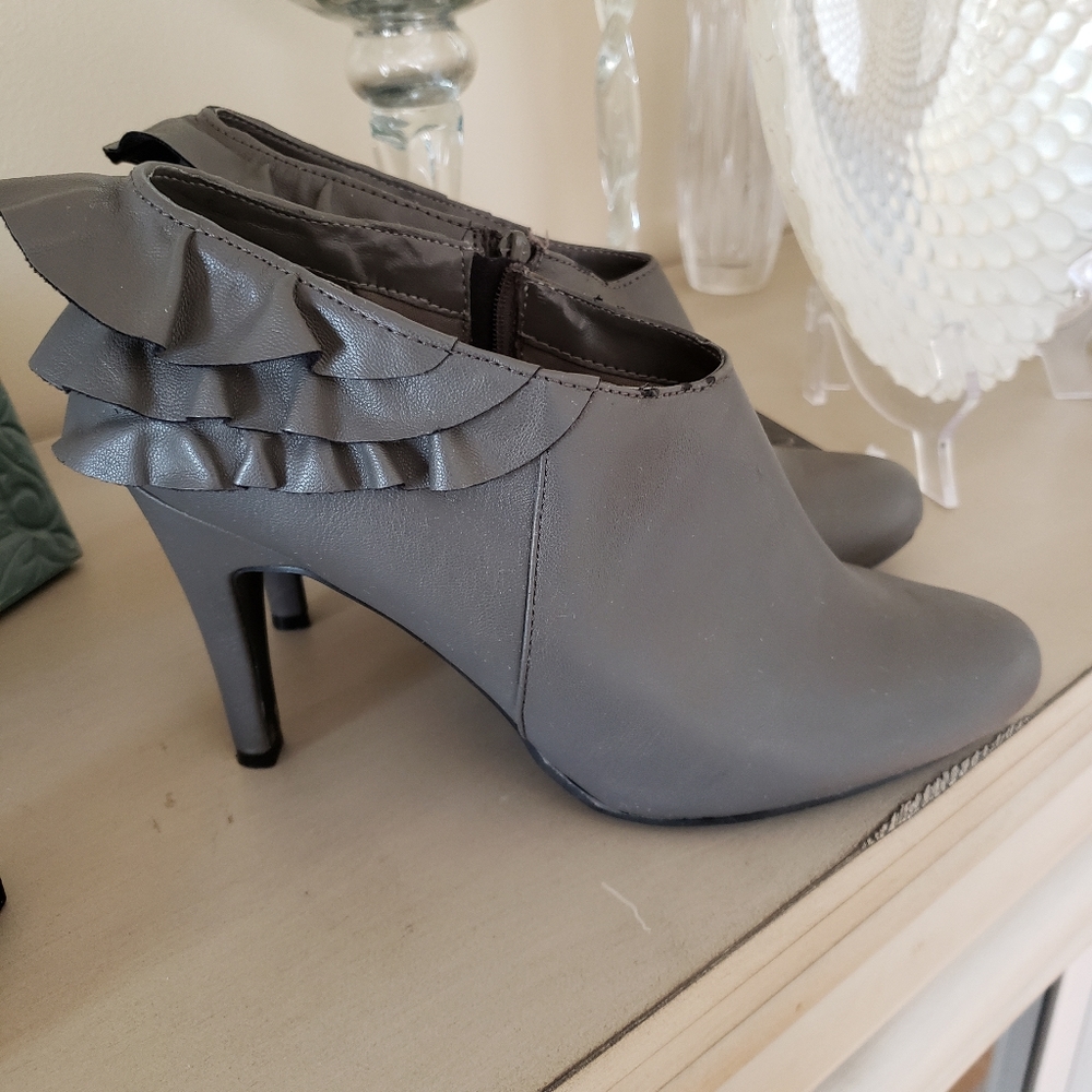Gray High Heel Booties